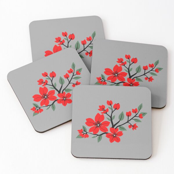 Item preview, Stylish Cherry Blossom Branch Illustration - Eye-Catching Red, Black & Green designed and sold by susyrdesign.