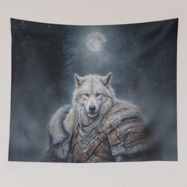 Item preview, Furry Anthro Wolf Barbarian Warrior in Leather Armor. Winter Scene. designed and sold by twisted-dot.