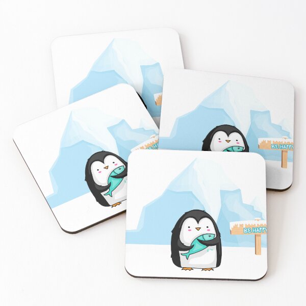 Item preview, Be Happy! penguin holding a Fish. designed and sold by ArtBM.