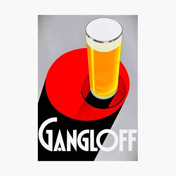Item preview, Vintage Red Gangloff Beer Big Glass Light Ale Lager Pilsen Advertising Poster designed and sold by Jéanpaul  Ferro.