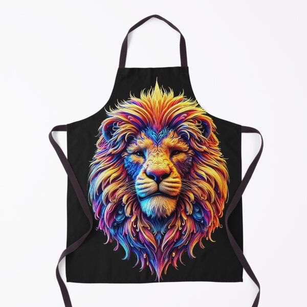 Item preview, Lifelike Power: 3D Lion Head in Bold Colors designed and sold by UrbanCanvvas.