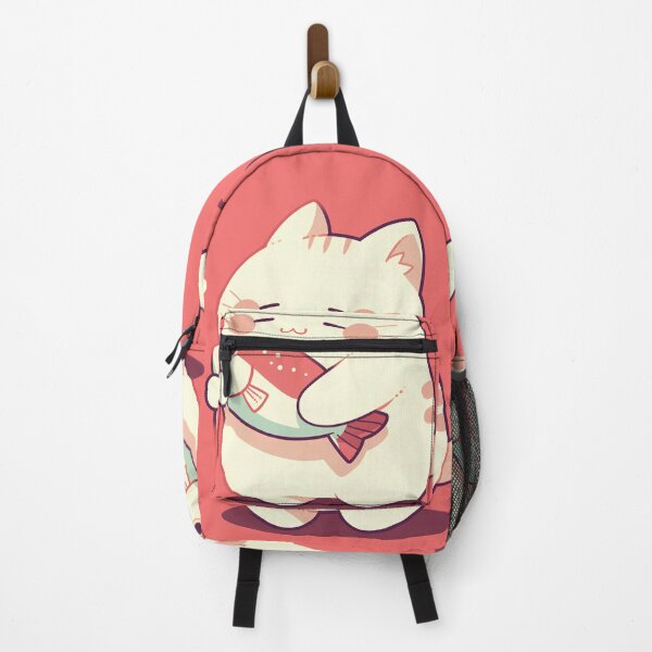 Item preview, Playful Cat with Fish Minimalist Illustration designed and sold by Windy-market.