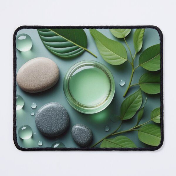Item preview, Tranquil Green Leaves and Stones Wellness Art designed and sold by RaiyaTees.