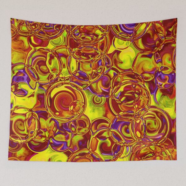 Item preview, Rust & Yellow Hydrangea Fractal Circles designed and sold by SXW Designs.