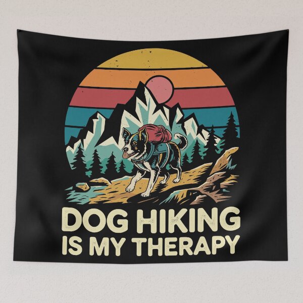 Item preview, Funny Saying Dog Hiking Is My Therapy For Dog Lover Cute designed and sold by Faissal Thomass.