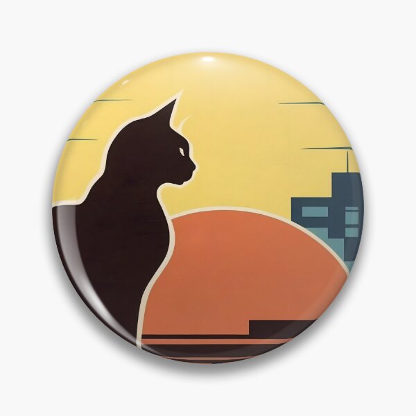 Item preview, Sunset Cat on the Rooftop – Retro Vibes designed and sold by FurRealArt.