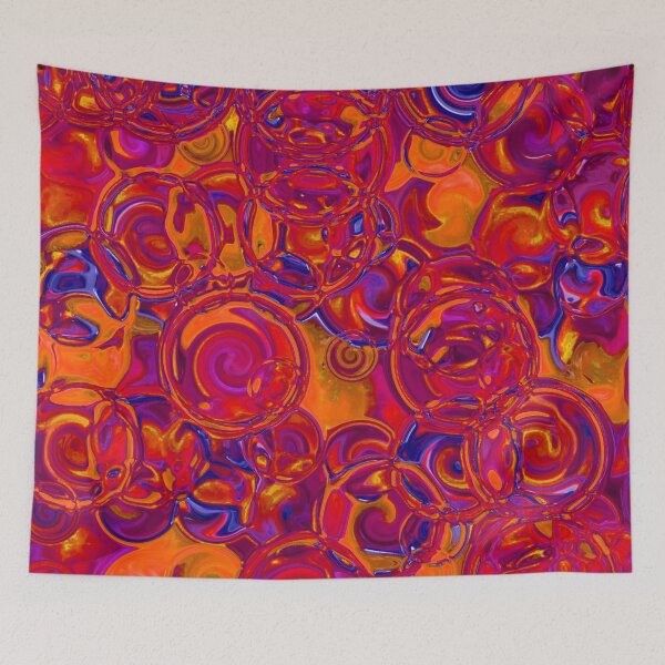Item preview, Red & Indigo Hydrangea Fractal Circles designed and sold by SXW Designs.