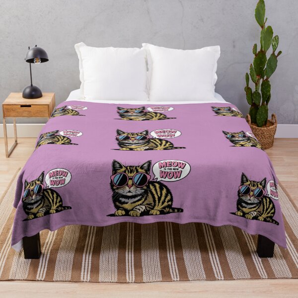 Item preview, Pop Art Cat with Sunglasses – Meow is the New Wow Illustration designed and sold by ObjCrea123.