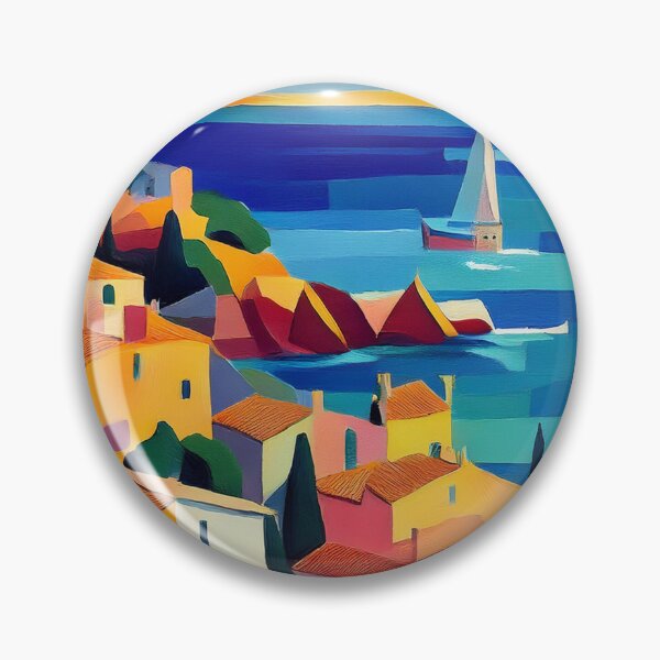 Item preview, Cubism - Village on the Cote d'Azur, France designed and sold by PrintableTravel.
