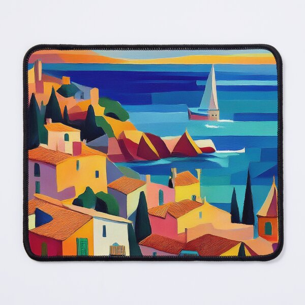 Item preview, Cubism - Village on the Cote d'Azur, France designed and sold by PrintableTravel.