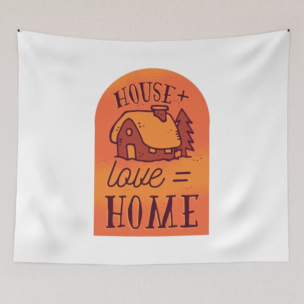Item preview, Hand Drawn House Illustration | House + Love = Home Quote designed and sold by TurtleDojo.