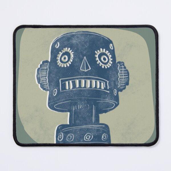 Item preview, Robot Monolith Blue Head on Olive Green Background designed and sold by ashleywilks.
