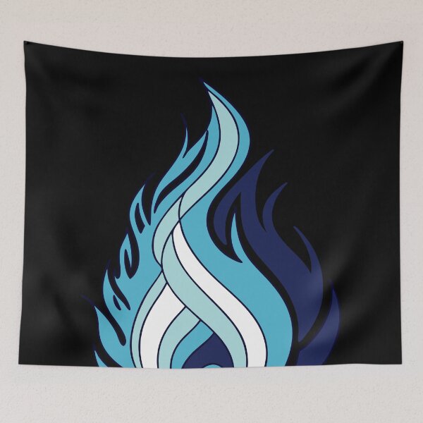 Item preview, Blue Flame – Fiery Energy with a Cool Edge - blazing blue pattern - designed and sold by pixelated_echoes.