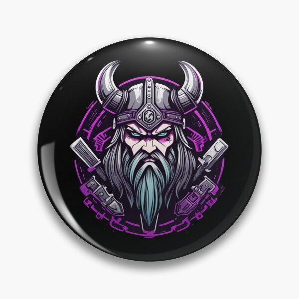 Item preview, Viking Face, Circular Logo, Cyberpunk Design designed and sold by Burn-Ego.