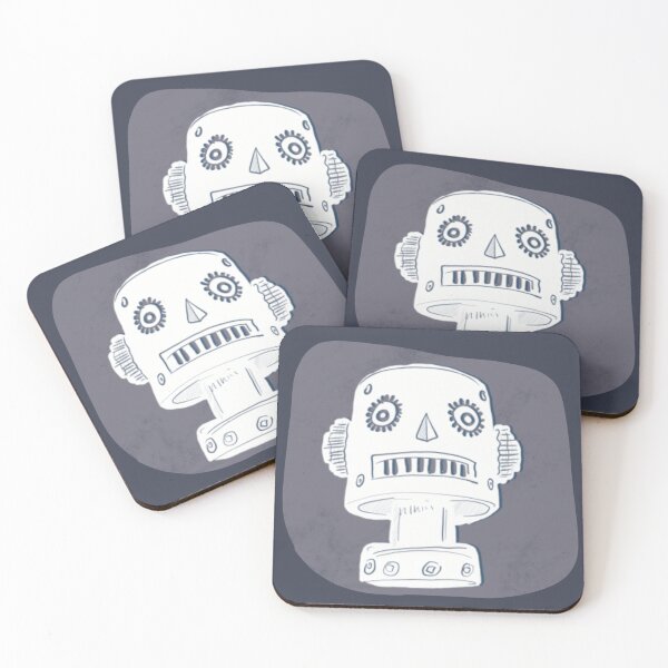 Item preview, Robot Monolith Head on Purple Grey Background. designed and sold by ashleywilks.