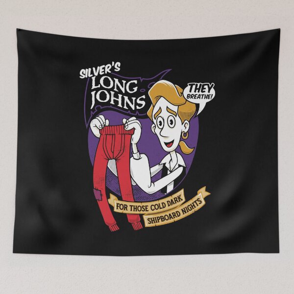 Item preview, Silver's Long Johns - 90s Retro Video Game - Cartoon Pirate designed and sold by Nemons.