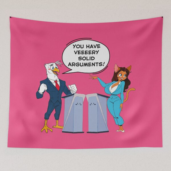 Item preview, You Have Veery Solid Arguments – Cat and Eagle Furry Debate designed and sold by BaxInke.