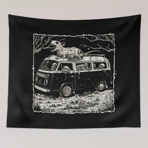 Item preview, Crusty Deathcore Capybara Riding a Kombi Van designed and sold by PitchBlackIcon.