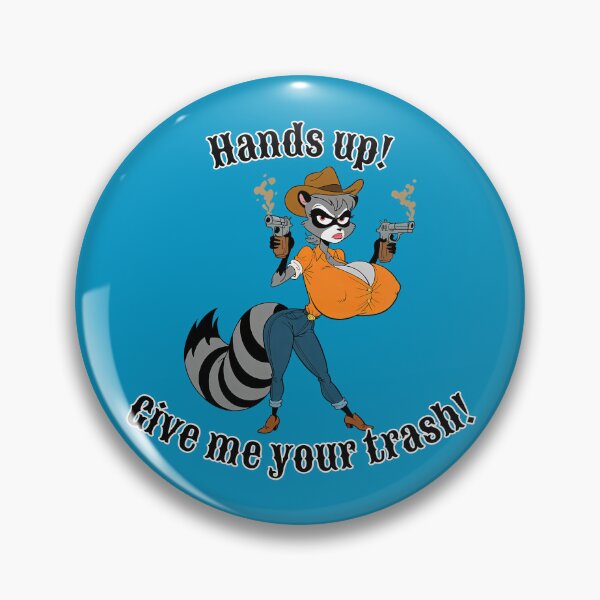 Item preview, Hands Up! Give Me Your Trash – Busty Furry Raccoon Bandit designed and sold by BaxInke.