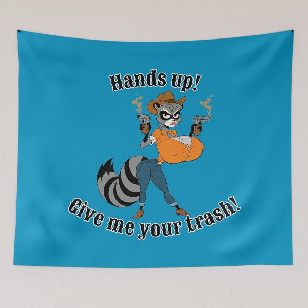Item preview, Hands Up! Give Me Your Trash – Busty Furry Raccoon Bandit designed and sold by BaxInke.