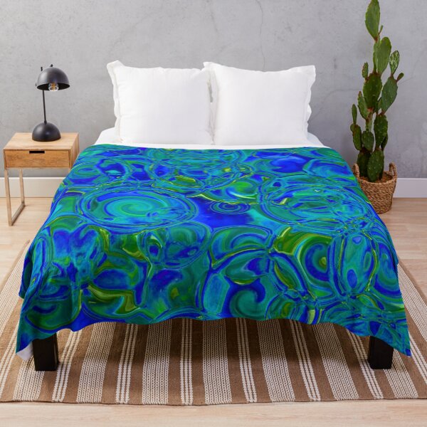 Item preview, Blue & Green Glowing Hydrangea Fractal Circles designed and sold by SXW Designs.