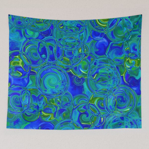 Item preview, Blue & Green Glowing Hydrangea Fractal Circles designed and sold by SXW Designs.