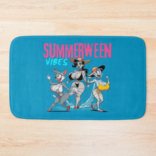 Item preview, Summerween Vibes – Busty Werewolf, Frankenstein, and Mummy Beach Day designed and sold by BaxInke.