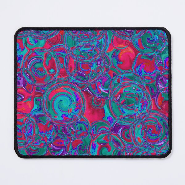 Item preview, Red & Teal Glowing Hydrangea Fractal Circles designed and sold by SXW Designs.