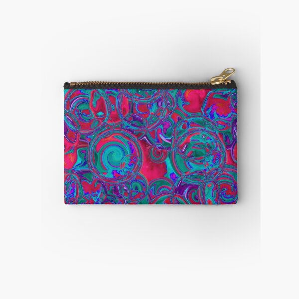 Item preview, Red & Teal Glowing Hydrangea Fractal Circles designed and sold by SXW Designs.