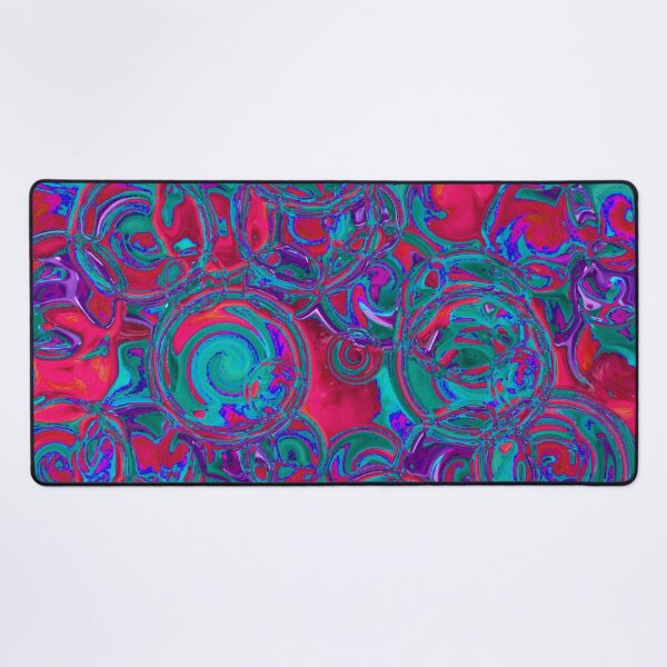 Item preview, Red & Teal Glowing Hydrangea Fractal Circles designed and sold by SXW Designs.