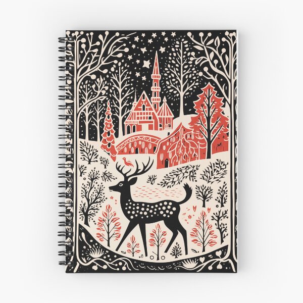 Item preview, Pretty Christmas Linocut Block Print designed and sold by ericberget.