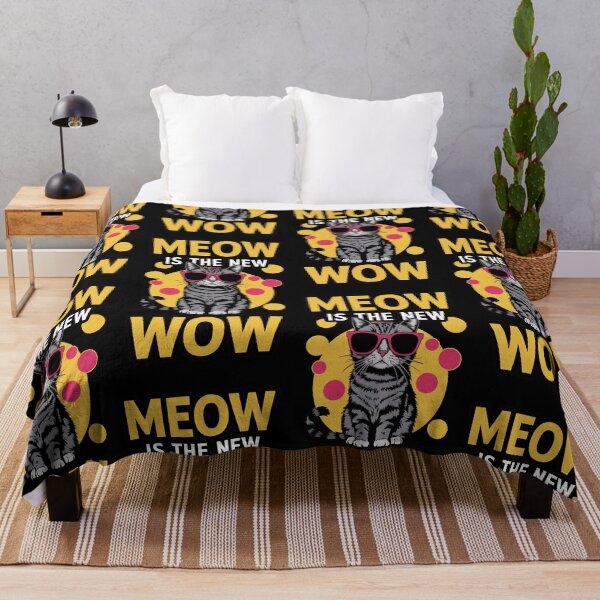 Item preview, Cat with Pink Sunglasses - Meow is the New Wow Cute Design designed and sold by ObjCrea123.