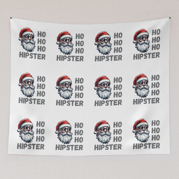 Item preview, Vintage Funny Santa Christmas Ho Ho Ho Hipster designed and sold by ToxiCool.