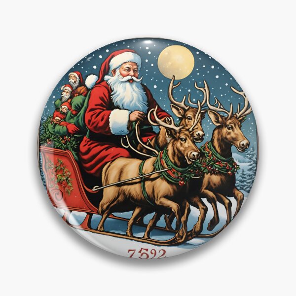 Item preview, Classic Christmas Journey: Santa and Reindeer designed and sold by Vintagestamps.