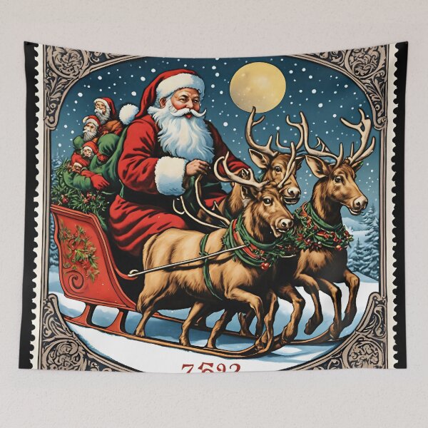 Item preview, Classic Christmas Journey: Santa and Reindeer designed and sold by Vintagestamps.