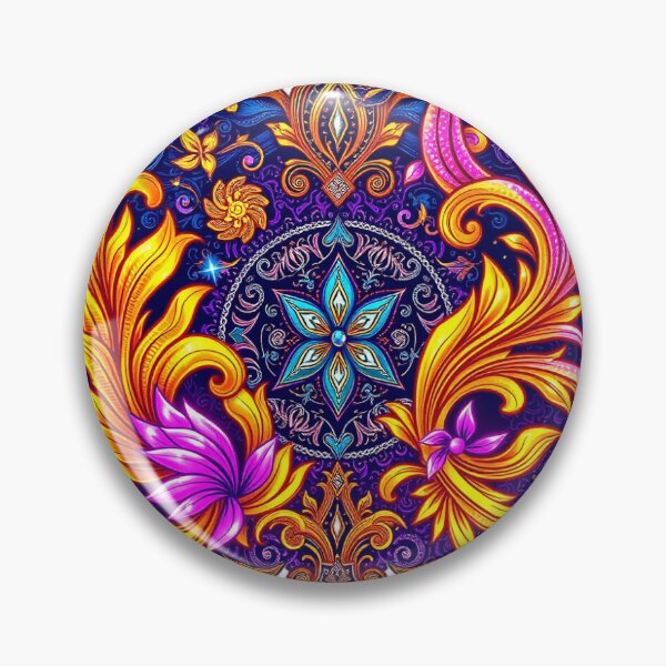 Item preview, Intricate Futuristic Thai Art Pattern with Neon Colors and Holographic Textures designed and sold by SiamDigital4You.