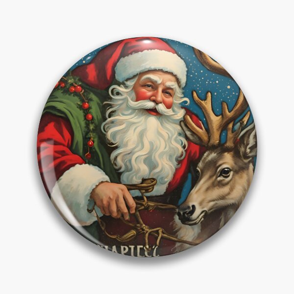 Item preview, Old-World Santa and His Faithful Reindeer designed and sold by Vintagestamps.