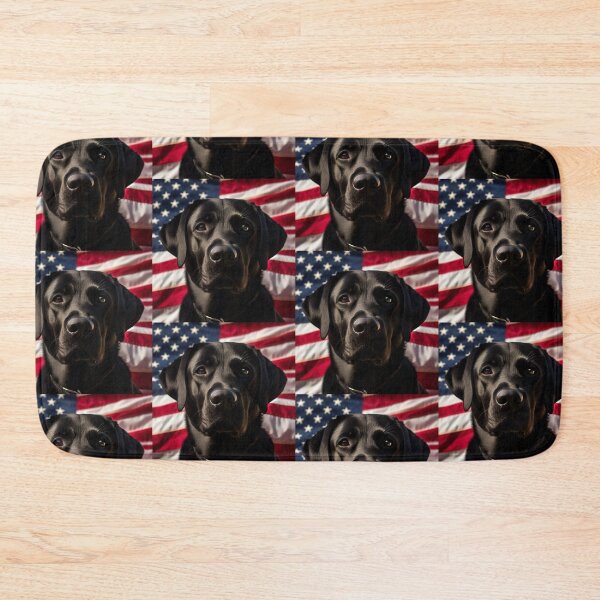 Item preview, Patriotic Black Labrador Dog with USA Flag designed and sold by bonnieleigh6902.