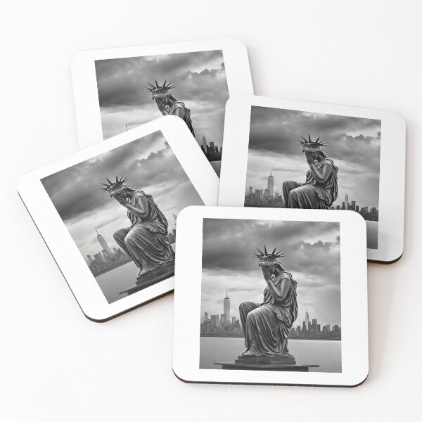 Item preview, Devastated Statue of Liberty! - Funny US election designs designed and sold by Happier-Futures.