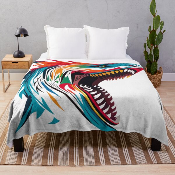 Aperçu de l'œuvre Requin géométrique aux couleurs vives créée et vendue par NomadicDreamer.