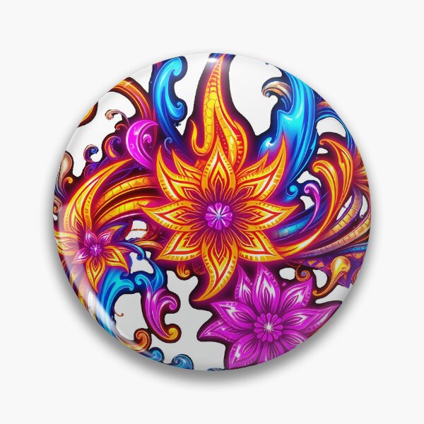 Item preview, Intricate Futuristic Thai Art Pattern with Neon Colors and Holographic Textures designed and sold by SiamDigital4You.