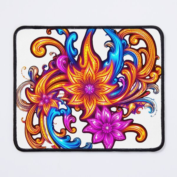 Item preview, Intricate Futuristic Thai Art Pattern with Neon Colors and Holographic Textures designed and sold by SiamDigital4You.