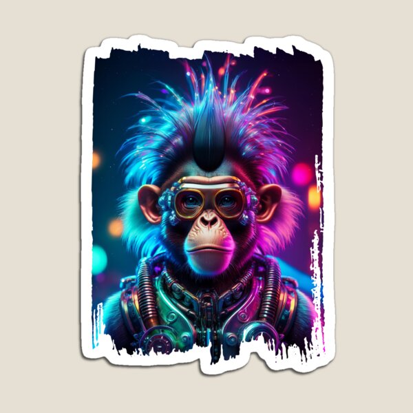 Item preview, Raver Punk | Night Life | Cyberpunk Monkey Collection designed and sold by monkeybusiness.pt.