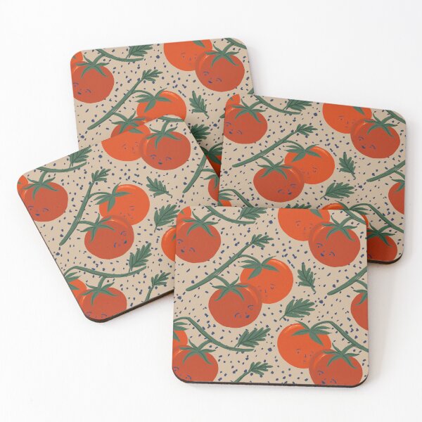 Item preview, Retro 90s tomato vegetable foodie  kitchen  Pattern by Illustrator Jemma Jamie SKidmore  designed and sold by Jemma Jamie Skidmore.