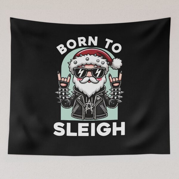 Item preview, Born to Sleigh - Heavy Metal Santa - Dark designed and sold by Woggy-Doodles-.