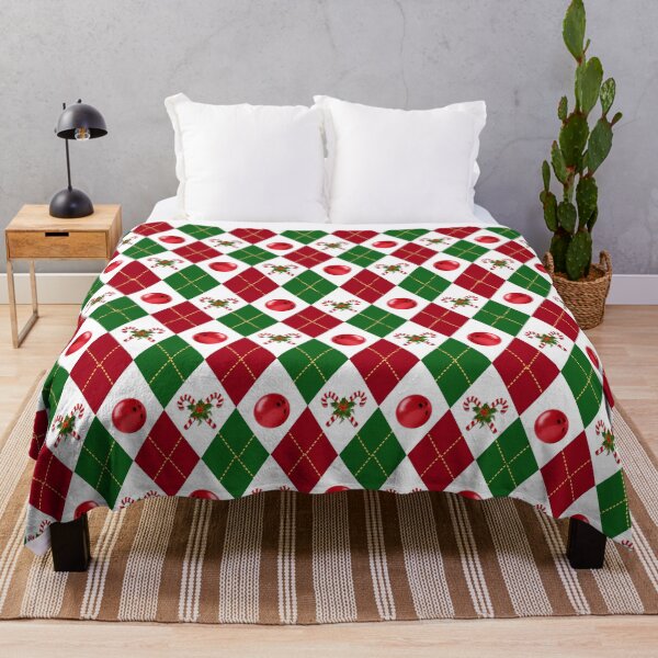 Item preview, Bowling Ball Christmas Argyle pattern designed and sold by BeebooDesign.