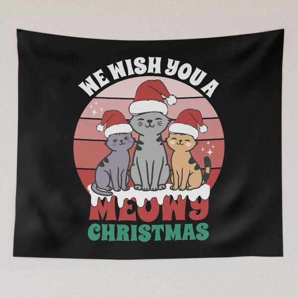 Item preview, Meowy Christmas Cat Lovers Holiday hat santa funny cat designed and sold by Imaginarium Design.