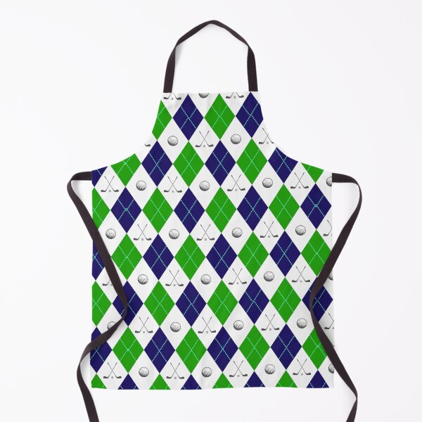 Item preview, Crossed golf clubs Christmas Argyle pattern green blue designed and sold by BeebooDesign.