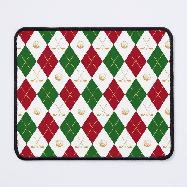 Item preview, Crossed golf clubs Christmas Argyle pattern designed and sold by BeebooDesign.