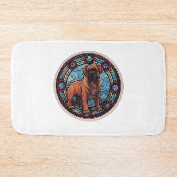Item preview, stained glass Bordeaux Mastiff designed and sold by Farbenmieze.